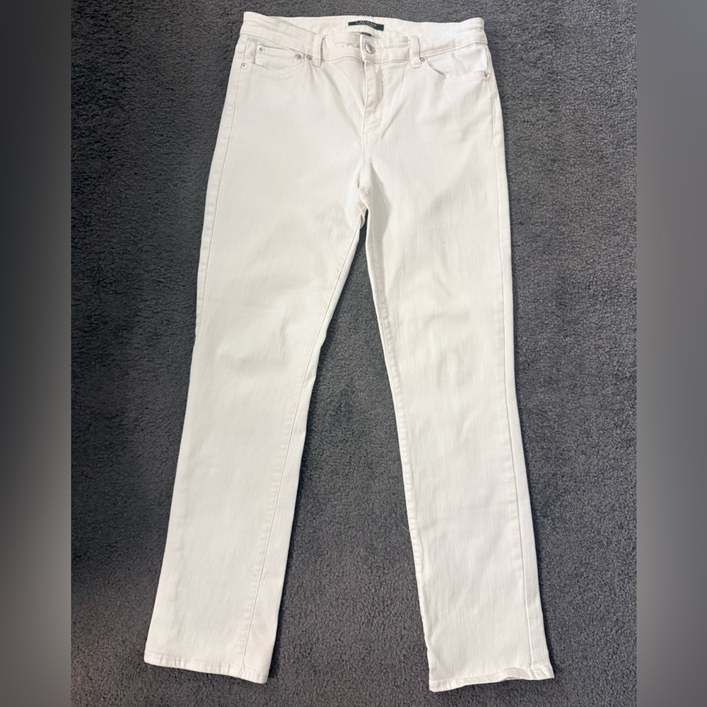 Ralph Lauren Women's White Straight Leg Jeans